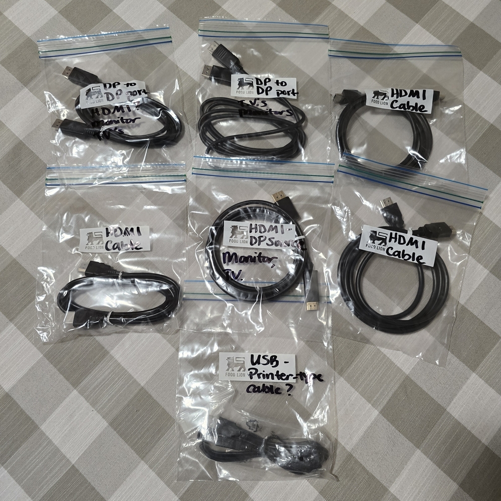 Assorted HDMI and USB Cables